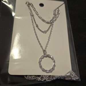 Elegant Silver Layered Necklace